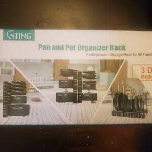 8 Tiers Pots and Pans Organizer- Black- Brand new